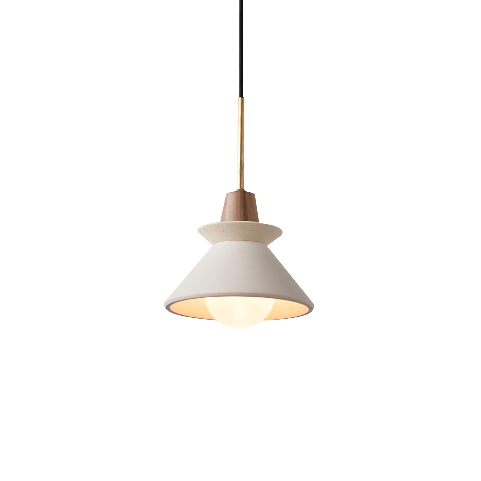 Pendant Light Resin Wood 8.7 in Dining Room Kitchen Island Hanging Ceiling Lamp Scandinavian Style | Thomler