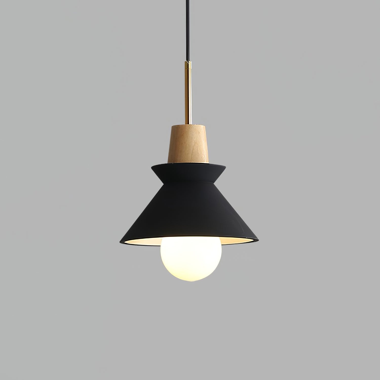 Pendant Light Resin Wood 8.7 in Dining Room Kitchen Island Hanging Ceiling Lamp Scandinavian Style | Thomler