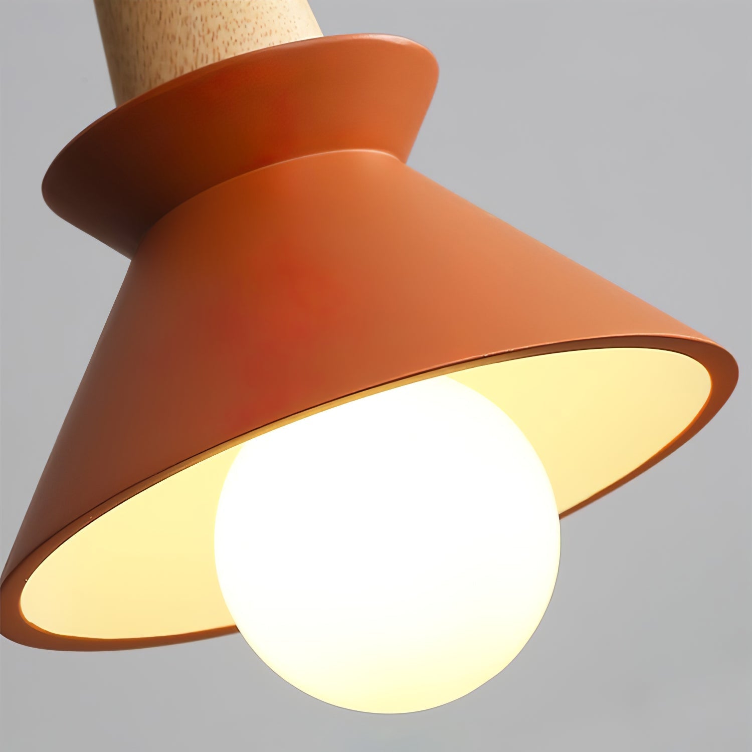 Pendant Light Resin Wood 8.7 in Dining Room Kitchen Island Hanging Ceiling Lamp Scandinavian Style | Thomler