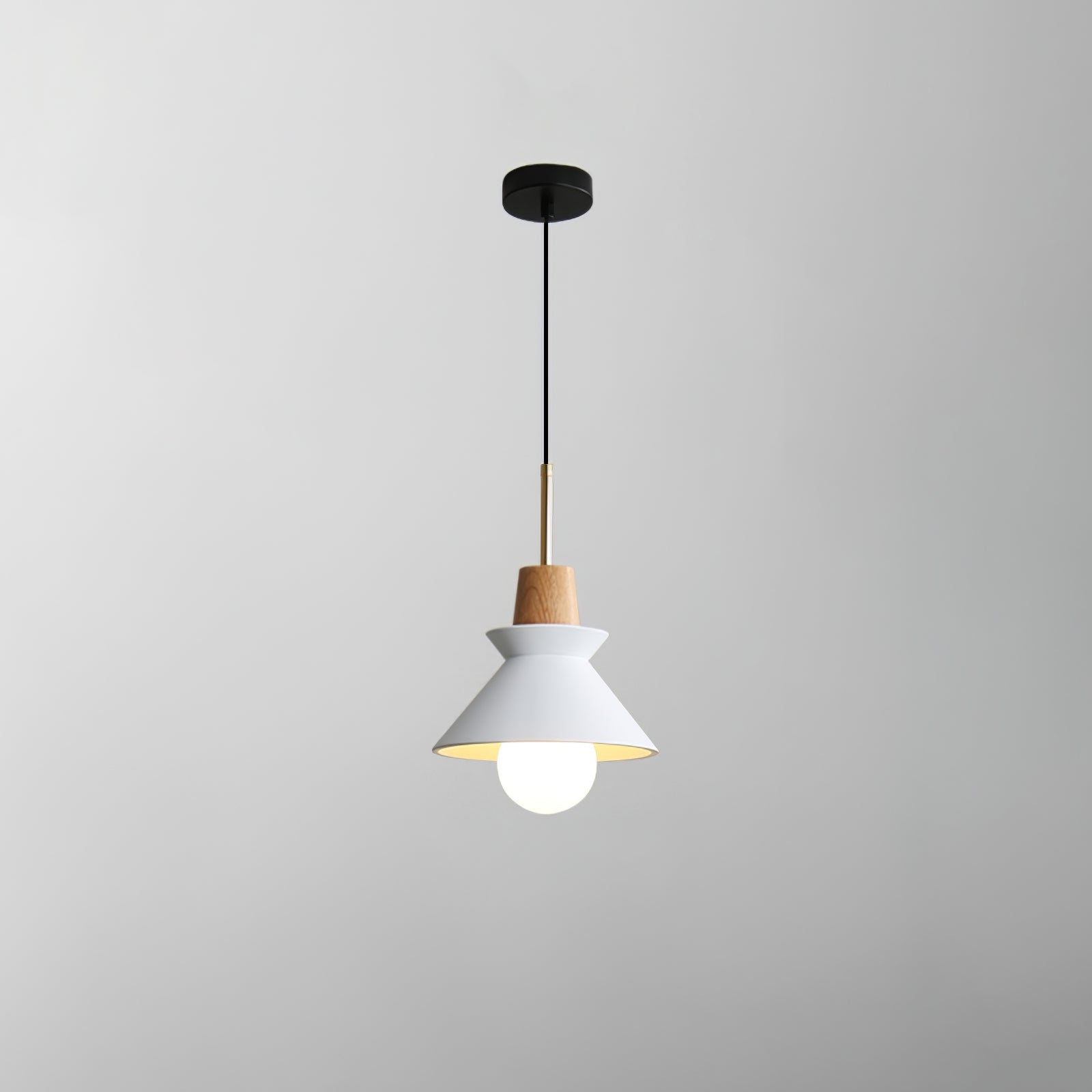 Pendant Light Resin Wood 8.7 in Dining Room Kitchen Island Hanging Ceiling Lamp Scandinavian Style | Thomler