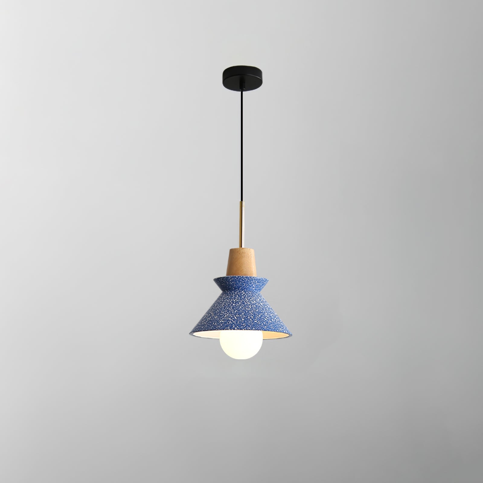 Pendant Light Resin Wood 8.7 in Dining Room Kitchen Island Hanging Ceiling Lamp Scandinavian Style | Thomler