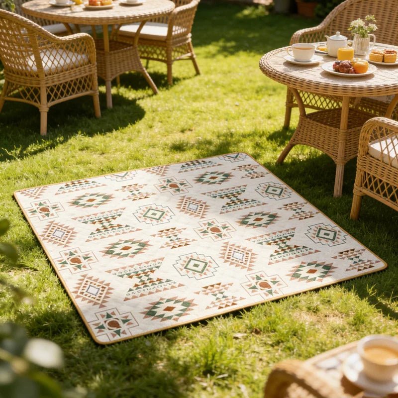Picnic Mat Oxford Fabric 200.0 x 300.0 cm Bohemian Outdoor Camping Garden Beach Rollable Rug With Carry Strap | Thomler