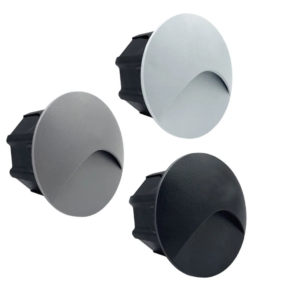 Recessed LED Step Light Fixture 3W Outdoor Weatherproof Stair and Pathway Wall Mount Lighting for Deck Porch Garden Exterior Illumination | Thomler