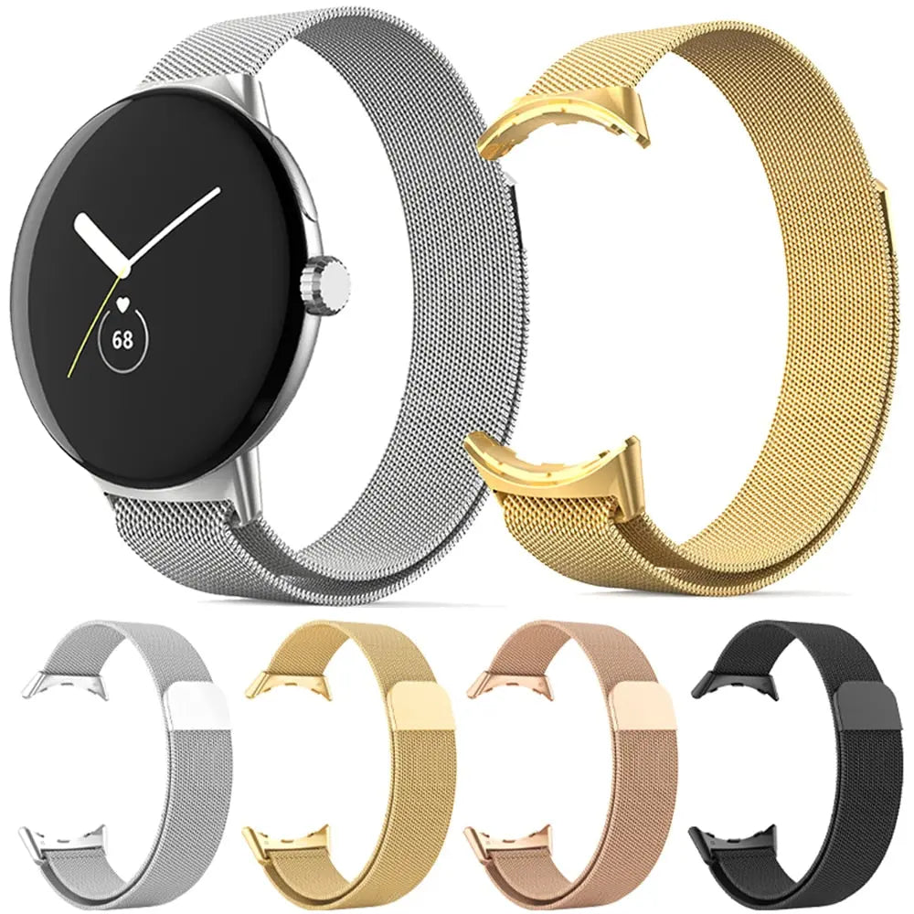 Stainless Steel Magnetic Watch Band for Google Pixel Watch & Watch 2 – Adjustable Metal Mesh Bracelet with Secure Magnetic Clasp | Thomler