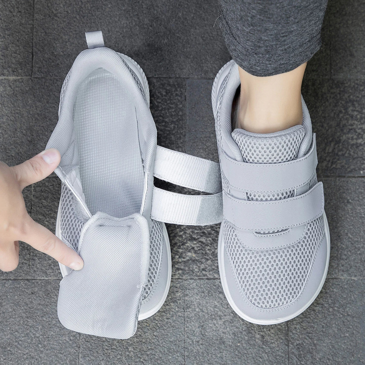 Extra Wide Orthopedic Walking Shoes for Swollen Feet – Adjustable Hook-and-Loop Diabetic Sneakers with Roomy Toe Box for Men & Women | Thomler