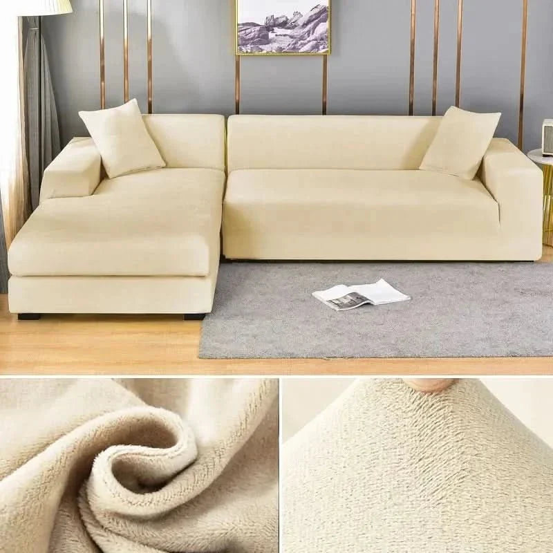 Stretch Velvet Couch Cover – Luxurious Furniture Protector for Living Room | Thomler