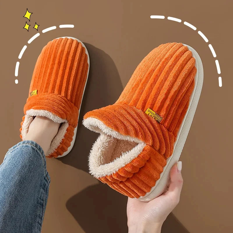 Plush Faux Fur House Slippers – Cozy Indoor Slide-On for Women & Men, Cushioned Footbed, Non-Slip Rubber Sole for Winter Loungewear | Thomler