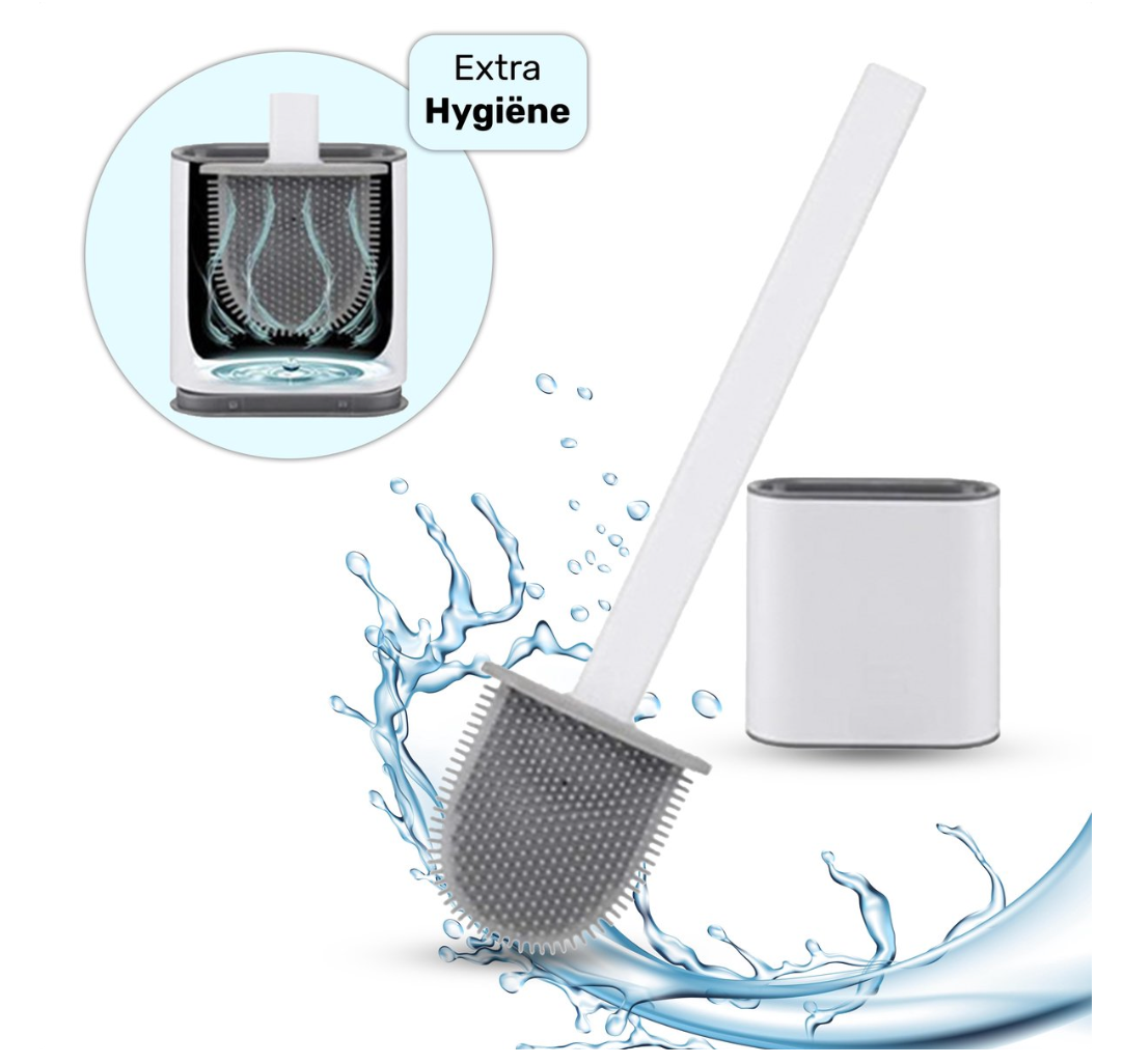 Bathroom Toilet Brush with Holder Silicone Bristles Antibacterial Floor Standing Wall Mount Non-Slip for Toilet Bowl | Thomler