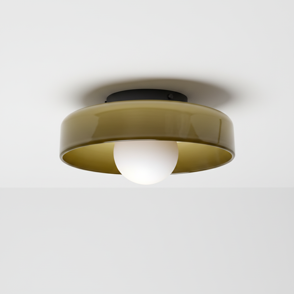 Round Glass Flush Mount Ceiling Light – Modern Low-Profile LED Fixture for Kitchen, Bedroom & Hallway | Thomler