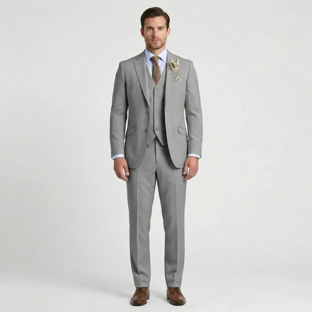 Three-Piece Tailored Suit – Contemporary Fit Formal Ensemble with Vest & Trousers for Weddings, Galas, Business Events | Thomler