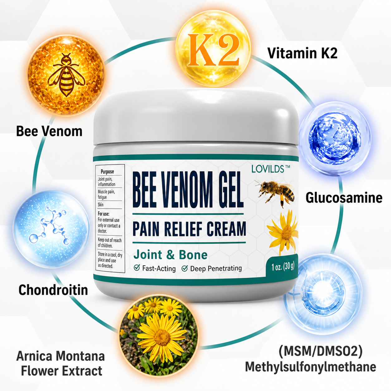 Warming Bee Venom Joint & Muscle Relief Cream for Stiffness & Discomfort Deep Massage Therapy Herbal Topical Balm for Knee Back Shoulder Nec | Thomler