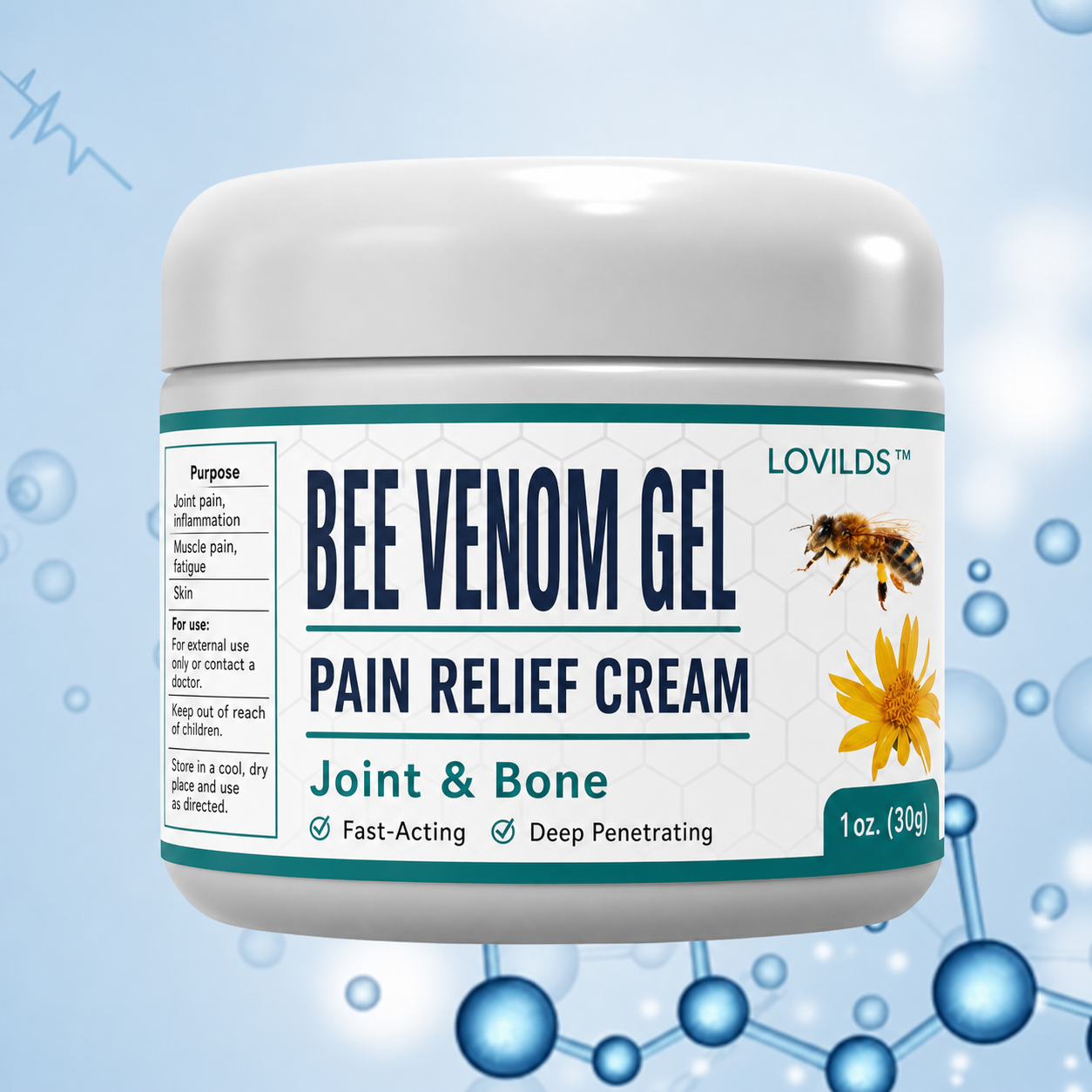 Warming Bee Venom Joint & Muscle Relief Cream for Stiffness & Discomfort Deep Massage Therapy Herbal Topical Balm for Knee Back Shoulder Nec | Thomler