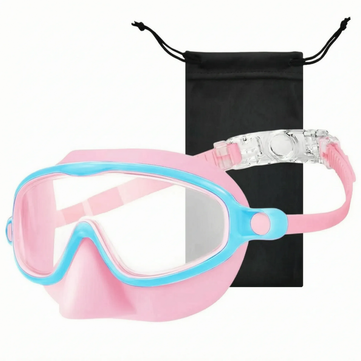 Kids Swimming Goggles with Full Face Coverage & Nose Guard for Learn-to-Swim, Pool Training | Thomler