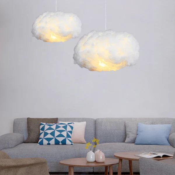 Pendant Light Cotton Cloud 40.0 cm White Bedroom Nursery Warm LED Hanging Ceiling Lamp Decorative Lighting | Thomler