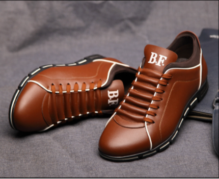 Men's Low-Top Lace-Up Sneakers PU Leather Casual Athletic Shoes Flat Rubber Sole for Everyday Work Gym Tennis | Thomler
