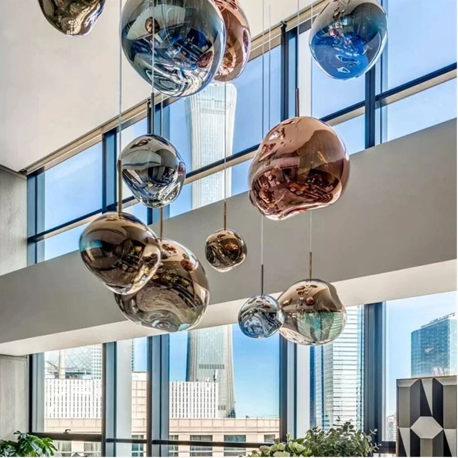Pendant Light Mirrored Glass Sphere E27 Adjustable Dining Room Kitchen Island Hanging Ceiling Lamp | Thomler