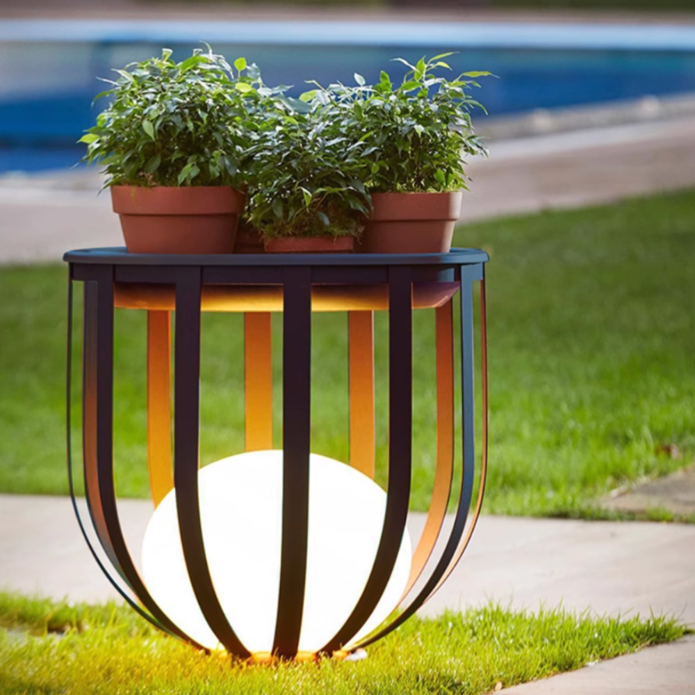Outdoor Solar Flower Stand Light Aluminum 22 in Medium 37 in Large Garden Patio Pathway Decorative LED | Thomler