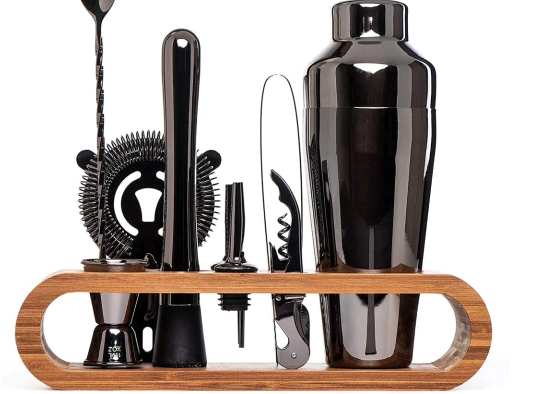 10-Piece Bartender Tool Set – Professional Mixing Kit with Organized Holder | Thomler