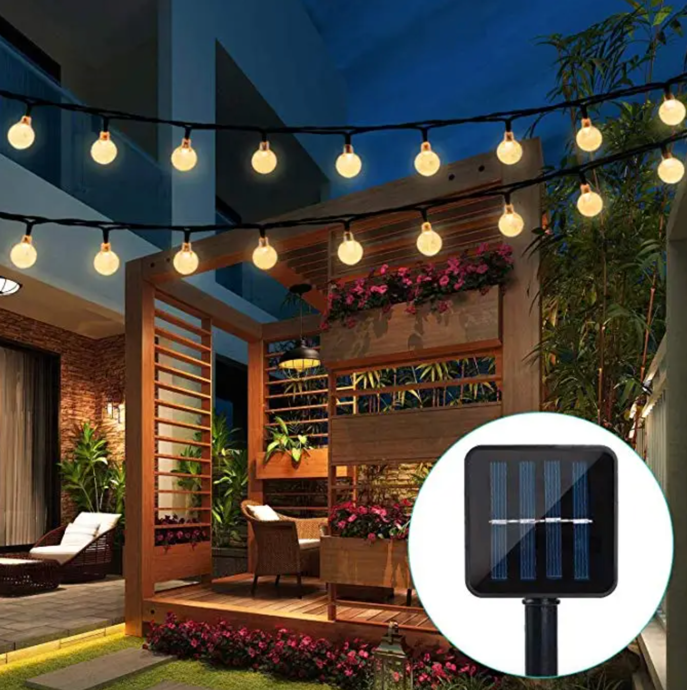 Outdoor Solar Twinkle String Lights 30 ft Soft Glow Garden Patio Yard Decorative | Thomler