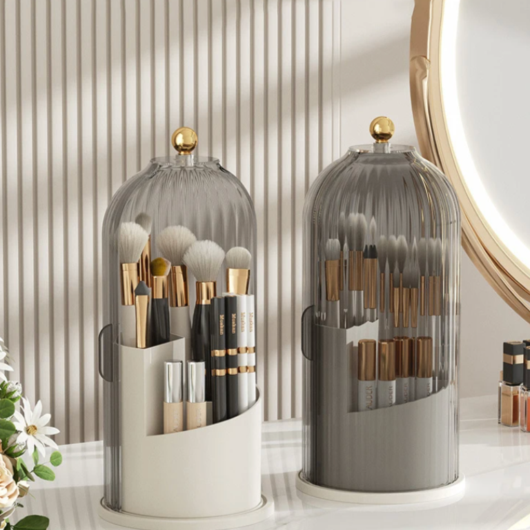Rotating Cosmetic Organizer Acrylic 11 in Vanity Storage 360° Spin Makeup Holder | Thomler