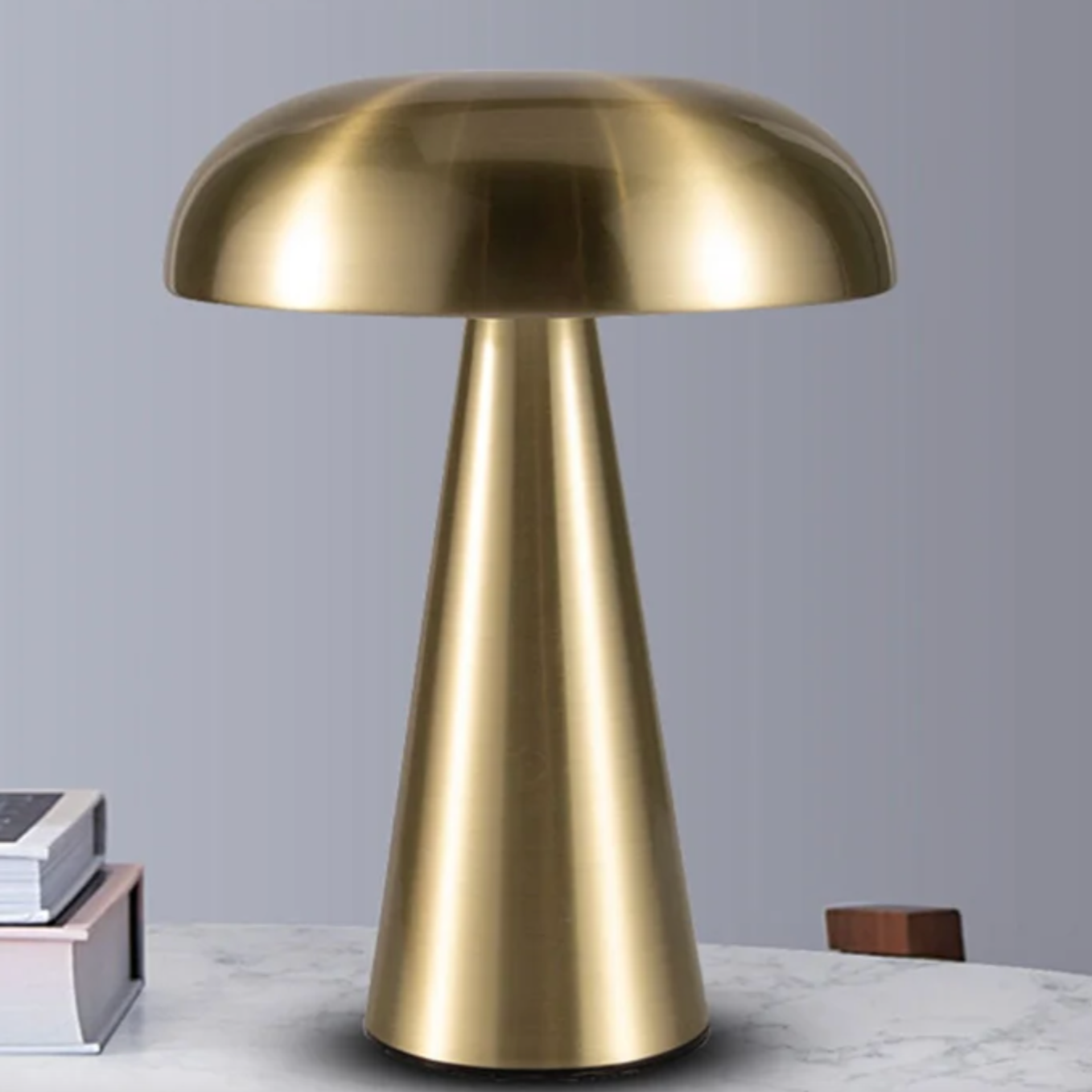 Table Lamp Metal 8 in LED Wireless Mushroom Nightlight Warm Neutral Cool Light | Thomler