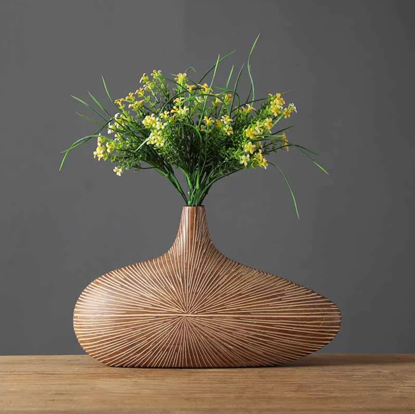 Decorative Vase Imitation Wood 14 in Medium 20 in Large Sculpted Home Accent | Thomler