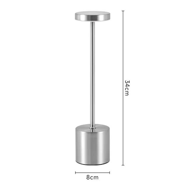 Table Lamp Aluminium 34.0 cm USB Rechargeable Bedroom Restaurant Touch Dimmable Wireless LED Nightstand Desk Light | Thomler