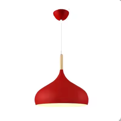 Pendant Light Aluminium 24.0 cm Wooden Accent Dining Room Kitchen Island Scandinavian Hanging Ceiling Lamp Adjustable Cord | Thomler