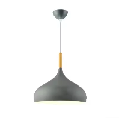 Pendant Light Aluminium 24.0 cm Wooden Accent Dining Room Kitchen Island Scandinavian Hanging Ceiling Lamp Adjustable Cord | Thomler
