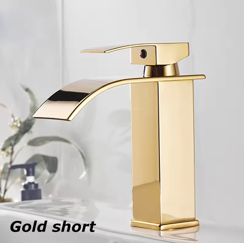 Washbasin Faucet Stainless Steel 25.0 cm 9.8" Waterfall Bathroom Basin Mixer Tap Deck Mounted Single Hole Hot Cold | Thomler
