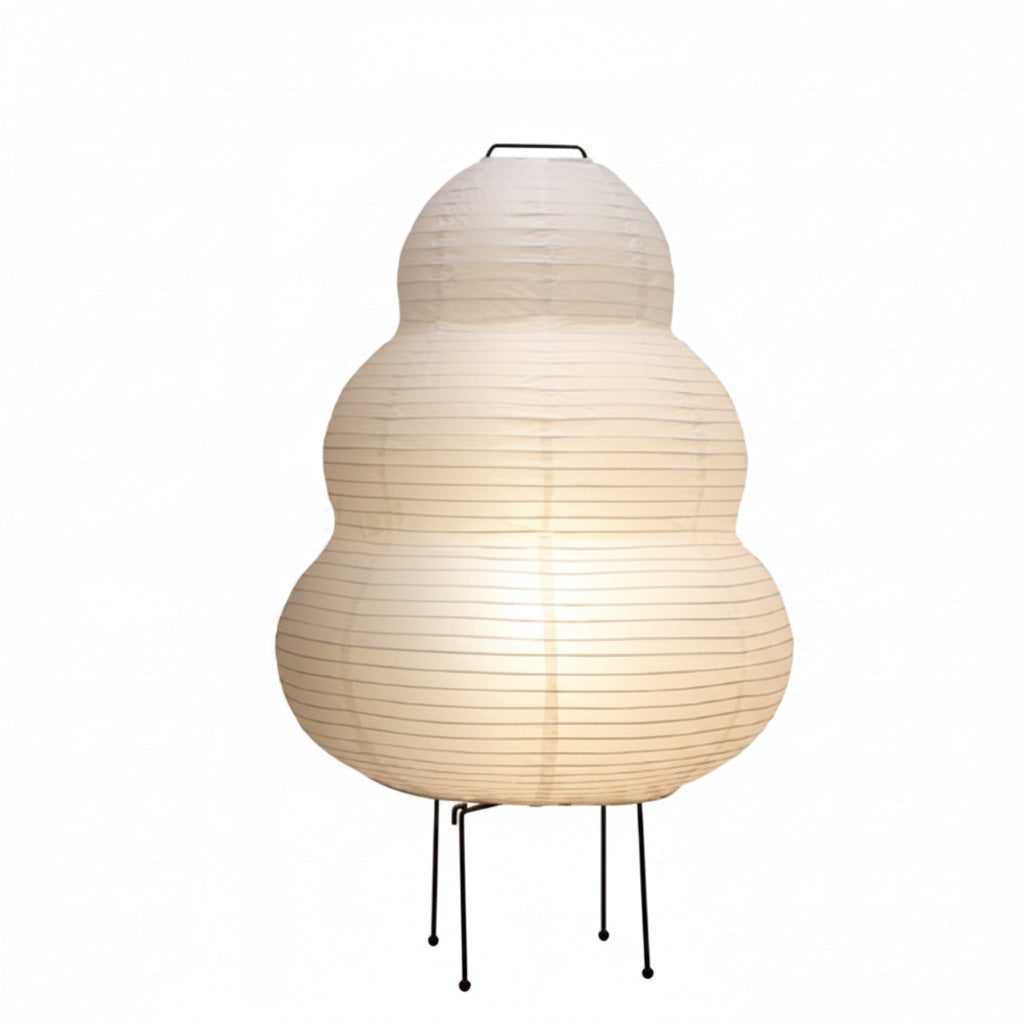 Rice Paper Shade Table Lamp with Iron Base – Warm Ambient Light for Bedrooms & Reading Nooks | Thomler