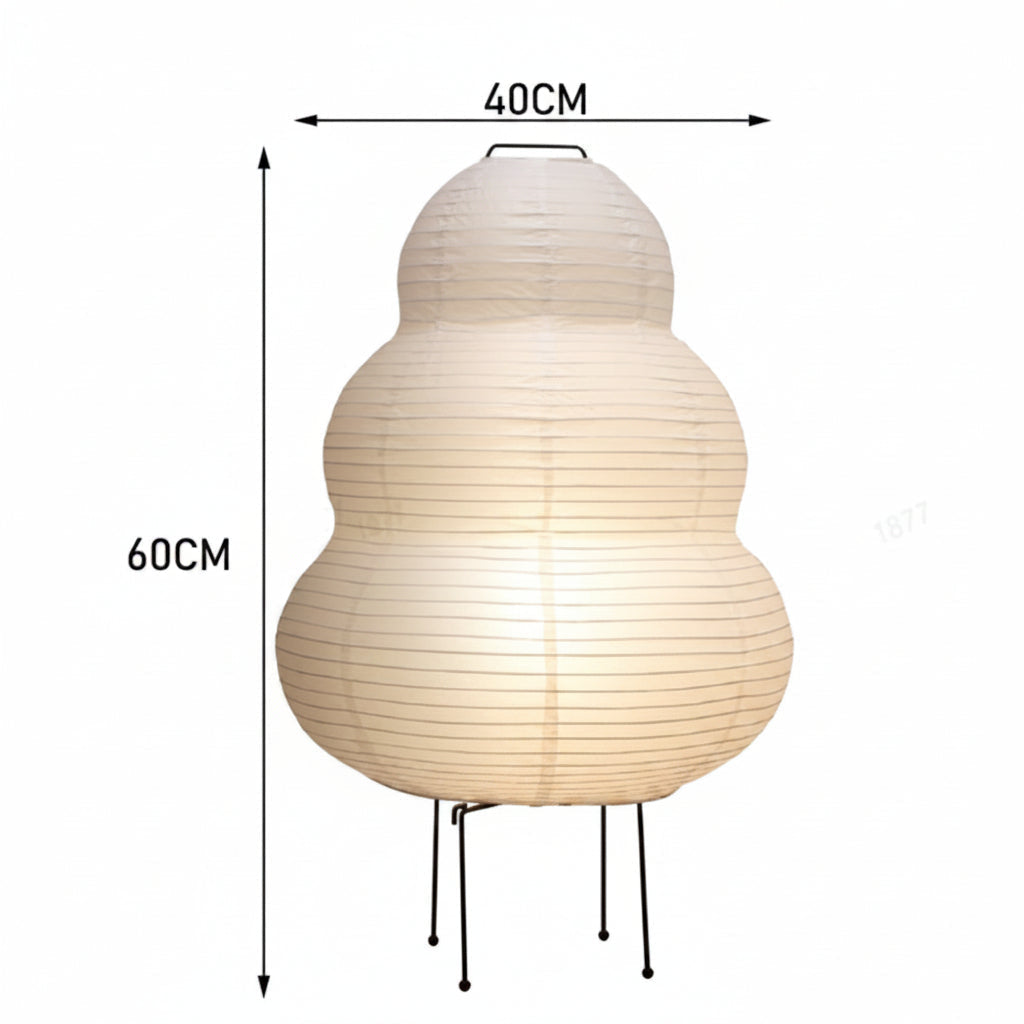 Rice Paper Shade Table Lamp with Iron Base – Warm Ambient Light for Bedrooms & Reading Nooks | Thomler