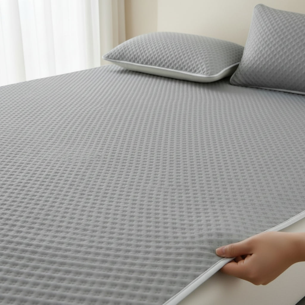 Foldable Cooling Sleep Mat for Summer – Breathable Waffle Texture Bed Pad with Soft Touch Surface – Portable Bedding Topper for Hot Weather | Thomler