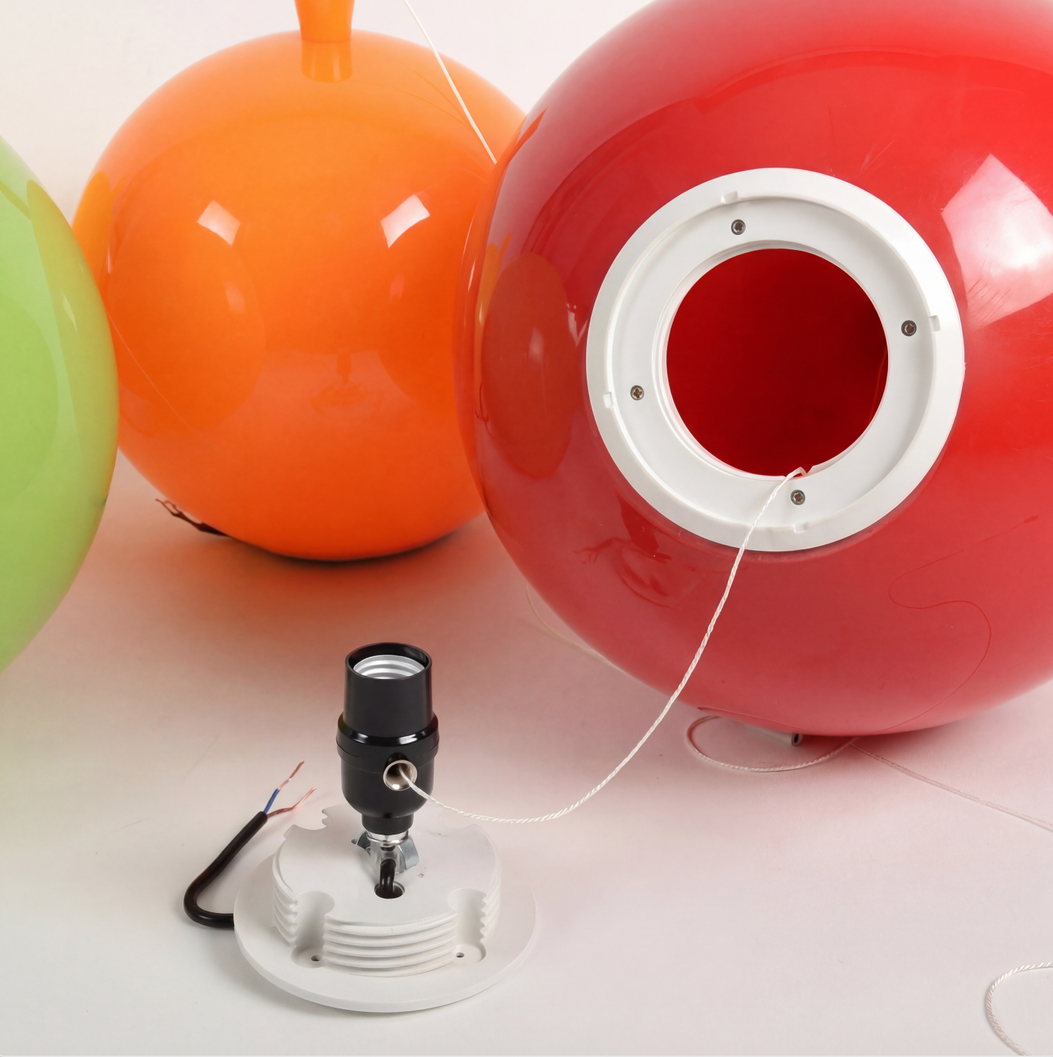 Spherical LED Wall & Ceiling Fixture with Pull Chain in Red Blue Yellow Green Orange White Small Medium Large for Bedroom Playroom Hallway K | Thomler