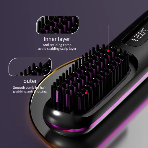 Heated Styling Brush for Short Hair & Bangs – One-Step Drying & Volumizing Tool for Quick Morning Styling | Thomler