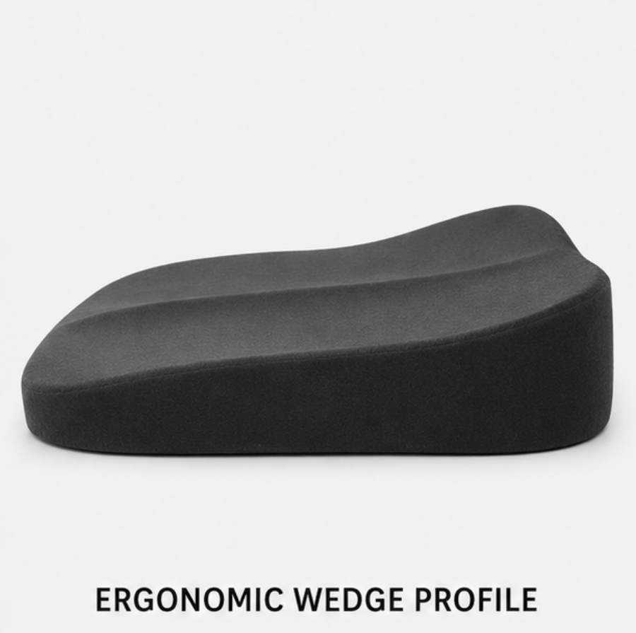 Wedge Car Seat Cushion with Memory Foam for Better Driving Visibility and Posture Support | Thomler