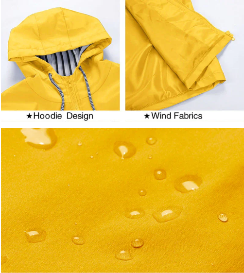 Women's Hooded Long Raincoat – Windproof All-Weather Jacket for Work, Travel & Everyday | Thomler