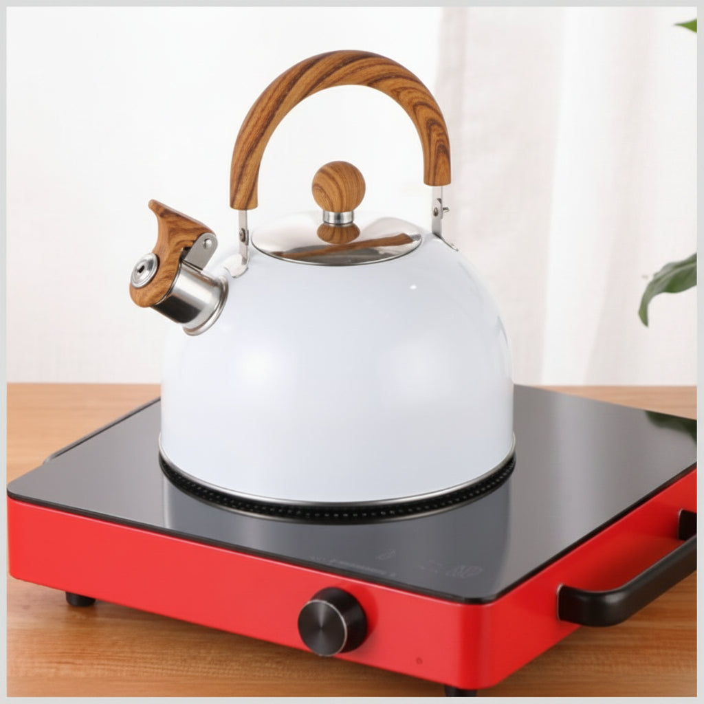 Stovetop Tea Kettle with Audible Spout Alert – 2.5 Quart Capacity, Ergonomic Cool-Touch Grip, Multi-Cooktop Compatible | Thomler