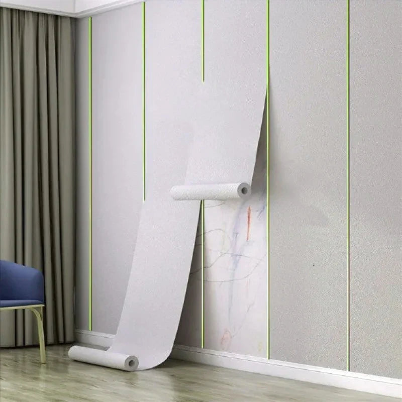 Wallpaper Linen Texture 50.0 cm Peel Stick 3D Wall Panel Living Room Bedroom Moisture Resistant Self Adhesive Covering | Thomler