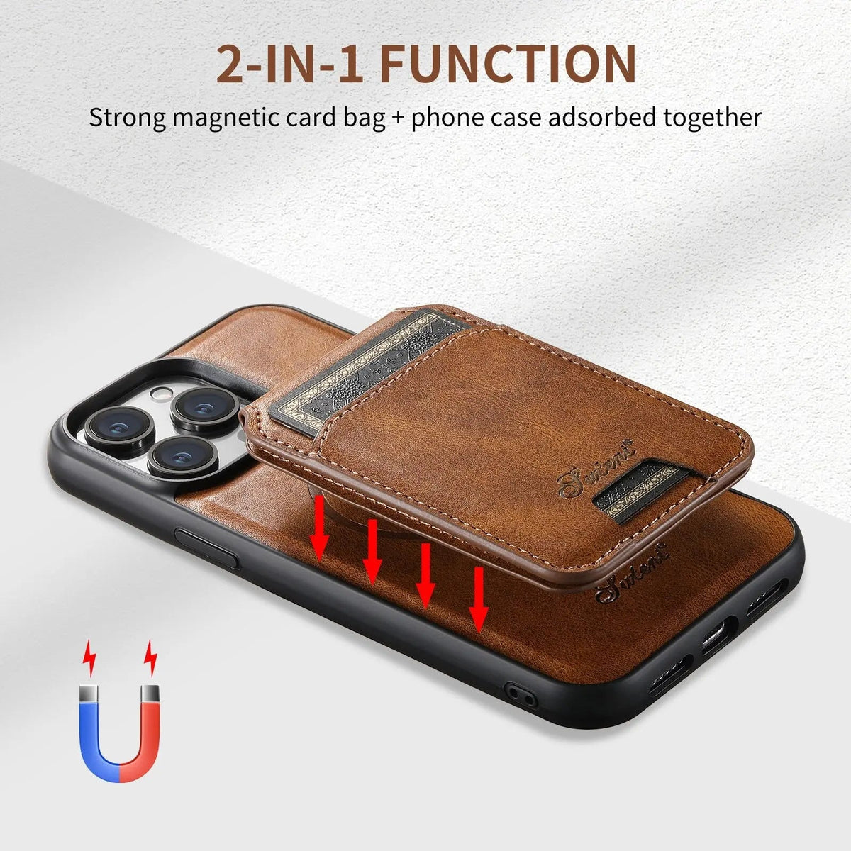 Folio Phone Case with Card Holder for iPhone 15, 15 Pro, 15 Plus, 15 Pro Max – Textured Finish with Raised Edge Protection | Thomler