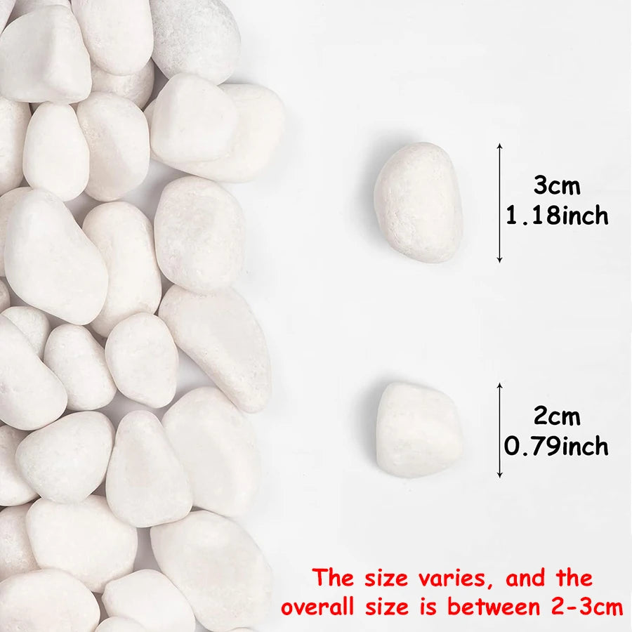 Polished White Pebbles for Garden & Landscaping – Natural River Rock Stones 0.75-1.2 in – Decorative Ground Cover for Yards, Pathways & | Thomler