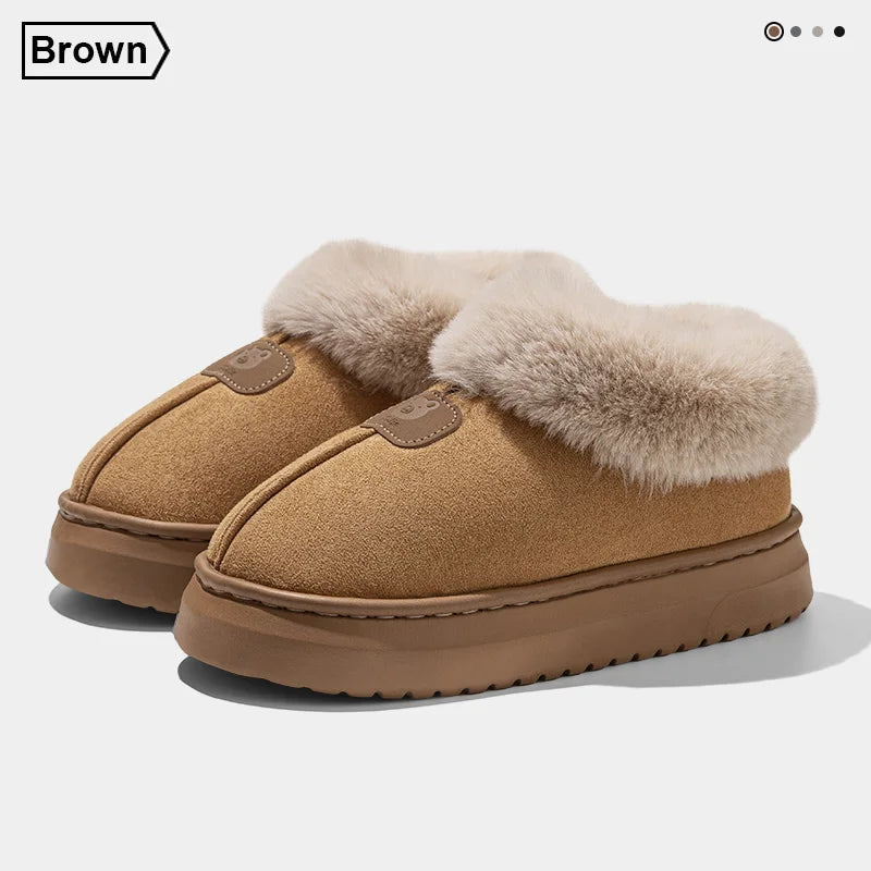 Ankle-High Plush House Slippers – Cushioned EVA Base, Fleece Warmth, Indoor/Outdoor Use for Men & Women | Thomler