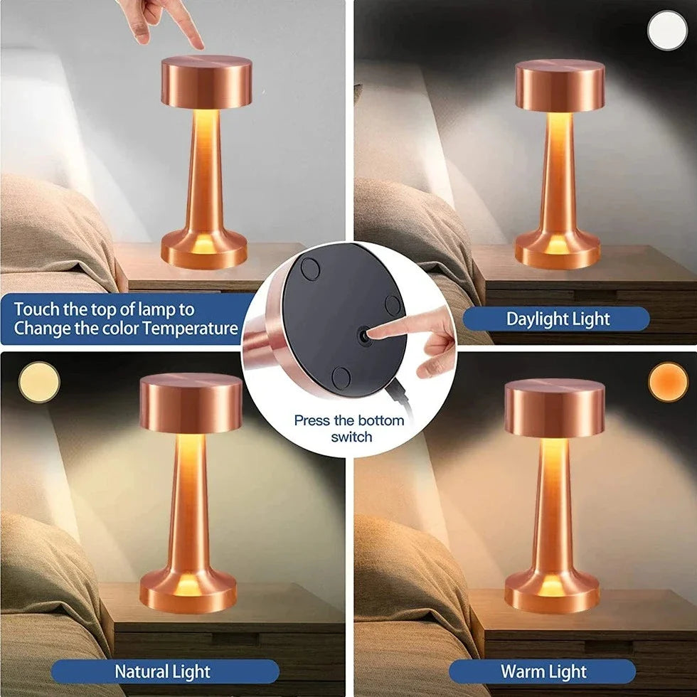 Table Lamp Iron 9 in Adjustable Wireless Portable Touch Control Desk Lamp | Thomler