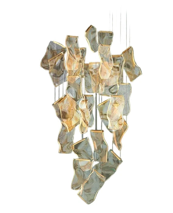Cascading LED Ceiling Fixture Multi-Tier Adjustable Height Dimmable Metal Acrylic Modern for Dining Room Foyer Master Suite Hotel Lobby | Thomler