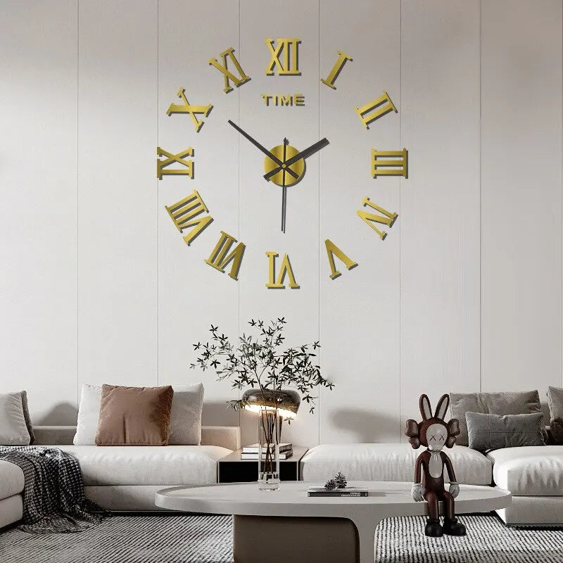 Wall Clock Acrylic 40.0 cm Roman Numeral Living Room DIY Decorative Timepiece Modern Office Wall Décor | Thomler