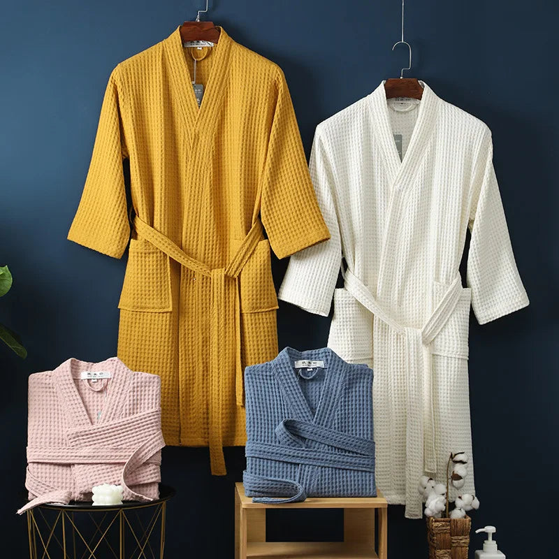 Soft Cotton Bathrobe for Women & Men – Cozy Lounge Robe After Shower Spa Hotel Home – Breathable Comfort Fit Loungewear | Thomler