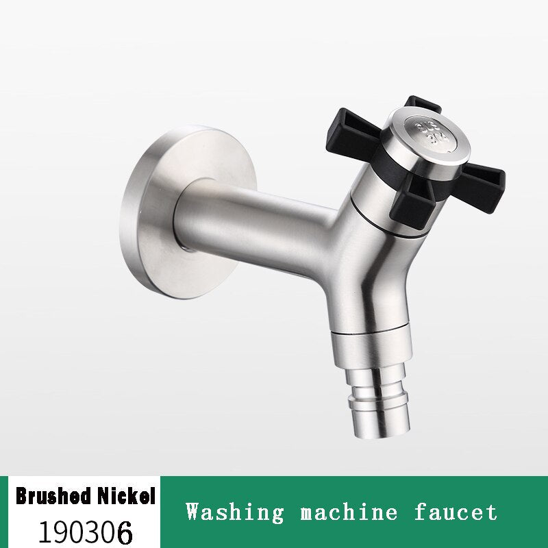 Wall-Mount Outdoor Garden Faucet | Cold Water Hose Spigot with Brass Valve & Stainless Steel Body for Yard, Patio & Balcony | Thomler