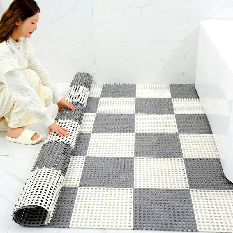 Shower Mat Rubber 30.0 cm 11.8" Non Slip Bathroom Floor Tile Bath Safety Grip Waterproof Modular Mat | Thomler
