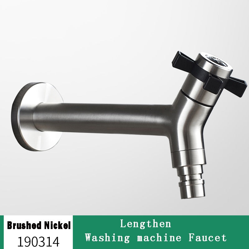 Wall-Mount Outdoor Garden Faucet | Cold Water Hose Spigot with Brass Valve & Stainless Steel Body for Yard, Patio & Balcony | Thomler