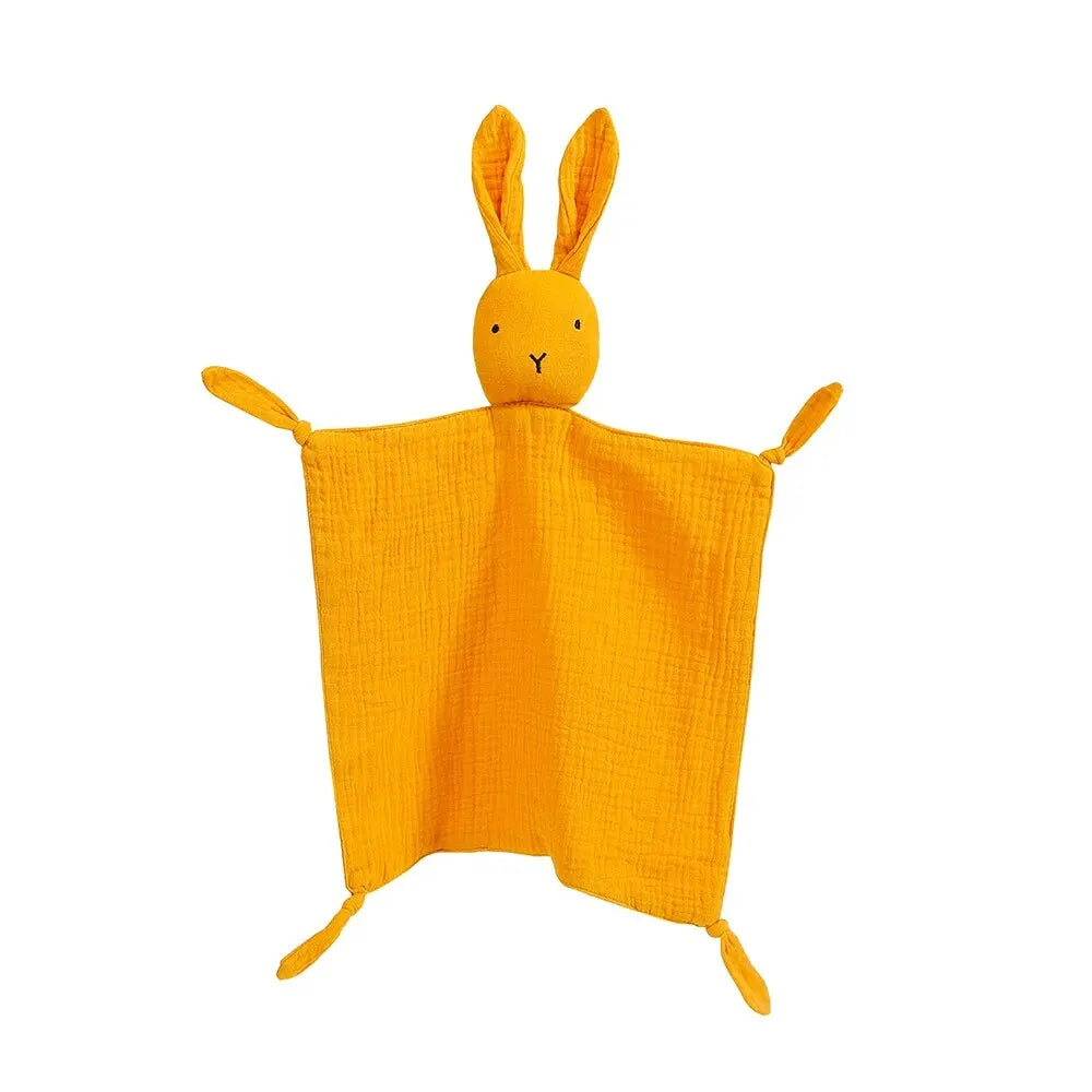 Infant Security Blanket with Stuffed Animal Head – Soft Cotton Muslin Lovey for Newborns & Toddlers – Soothing Sleep Companion Toy | Thomler